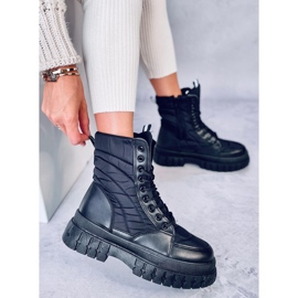 Bottines plates à lacets Barkin Negro le noir 1