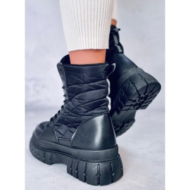 Bottines plates à lacets Barkin Negro le noir 3