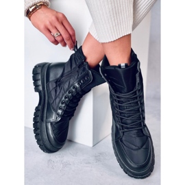 Bottines plates à lacets Barkin Negro le noir 2