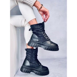 Bottines plates à lacets Barkin Negro le noir 5
