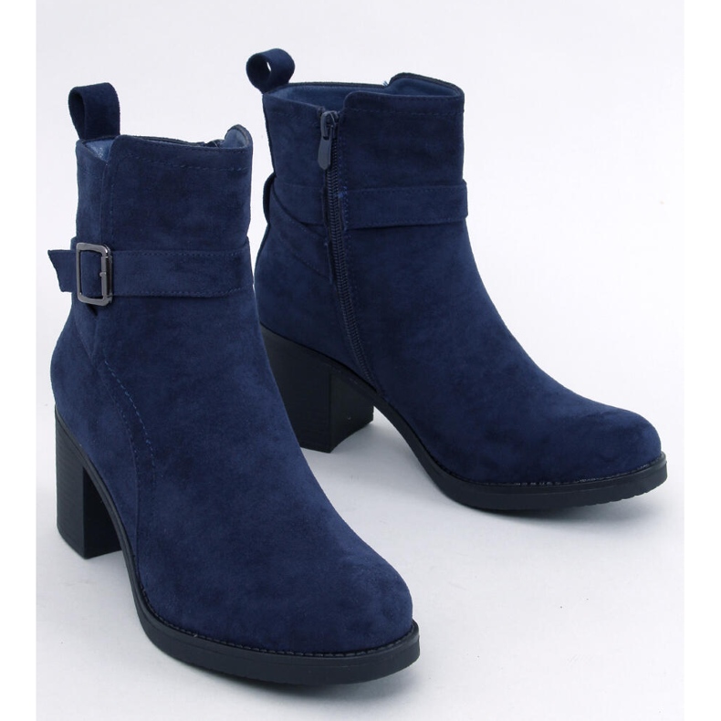 Bottines à talons larges Rennia Bleu 1