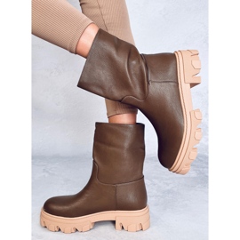 Bottes avec une tige simple Jowita Green vert 4