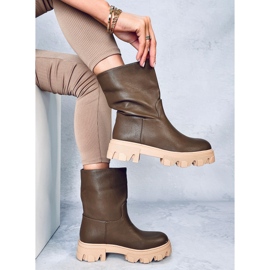Bottes avec une tige simple Jowita Green vert 3