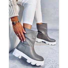 Bottes avec une tige simple Jowita Grey gris 3