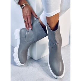 Bottes avec une tige simple Jowita Grey gris 4