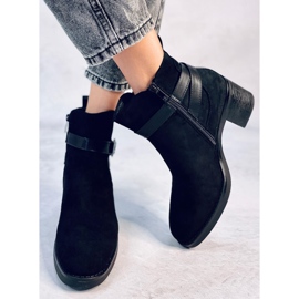 Yonda Bottines noires à talon stable le noir 2