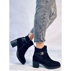 Yonda Bottines noires à talon stable le noir 3
