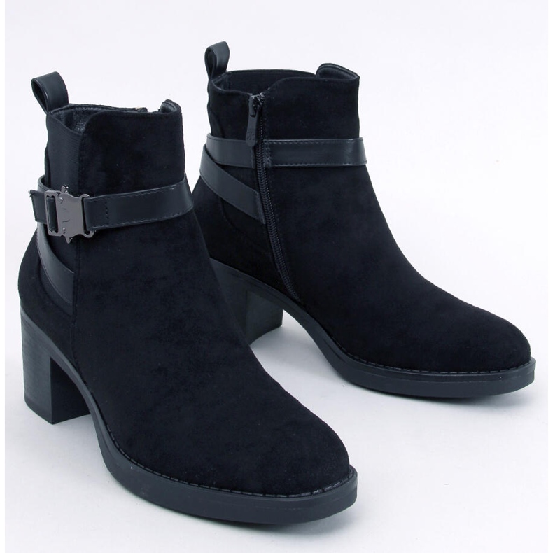 Yonda Bottines noires à talon stable le noir 1