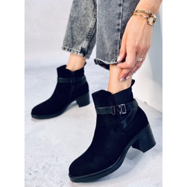 Yonda Bottines noires à talon stable le noir 4