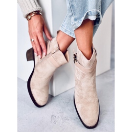 Yonda Bottines à talon stable beige 4