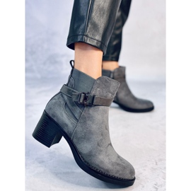 Bottines à talon stable Yonda Grey gris 3