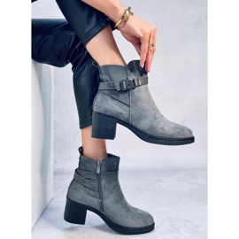 Bottines à talon stable Yonda Grey gris 4