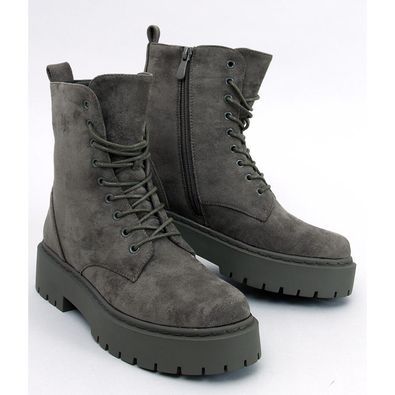 Burse Bottines plateforme à lacets vertes 1