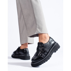 Chaussures noires à semelle épaisse Shelovet le noir 2