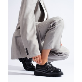 Chaussures noires à semelle épaisse Shelovet le noir 1