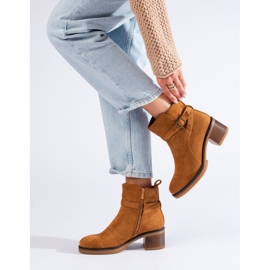 Bottines Shelovet en daim camel brun 3