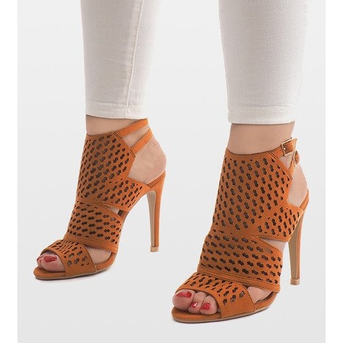 Boots ajourées camel sur épingle 238-5 brun 2