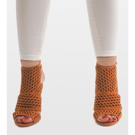 Boots ajourées camel sur épingle 238-5 brun 3