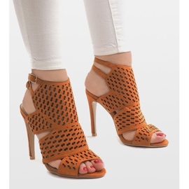 Boots ajourées camel sur épingle 238-5 brun 4