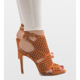 Boots ajourées camel sur épingle 238-5 brun 5