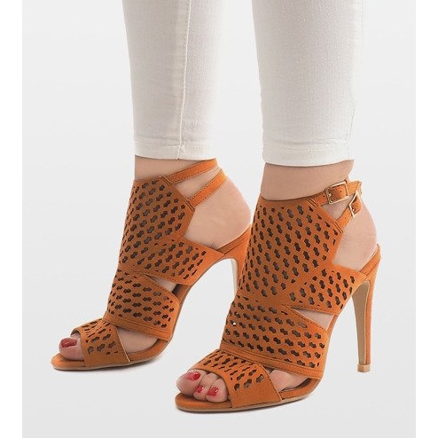 Boots ajourées camel sur épingle 238-5 brun 1