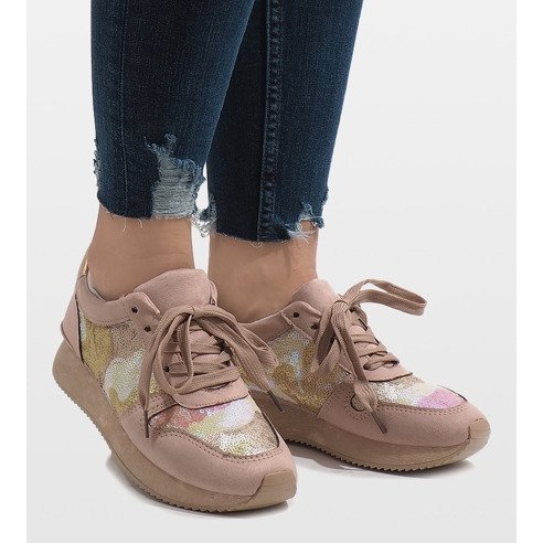 Baskets compensées de sport roses T025 2 Baskets compensées de sport roses T025 2