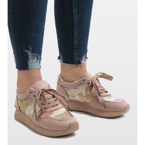 Baskets compensées de sport roses T025 1 Baskets compensées de sport roses T025 1