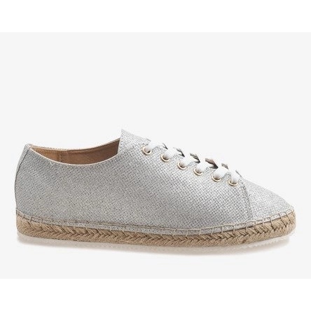 Espadrilles à lacets argentées 831-1 gris 1