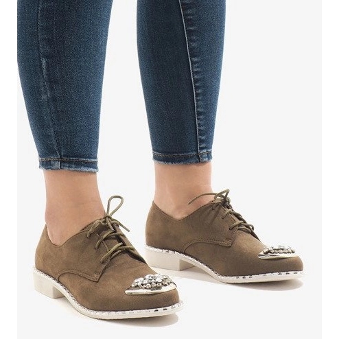 Slip ons verts à sequins L155 beige 1