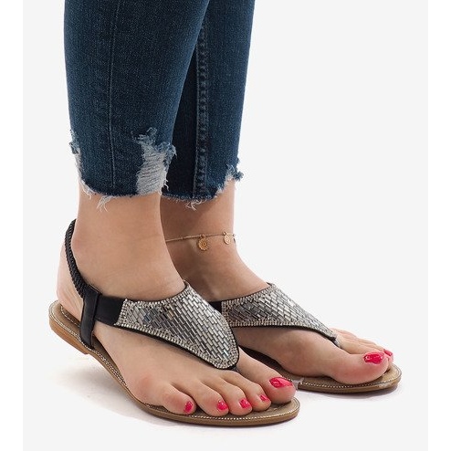 Sandales noires ornées de B-935 le noir 2