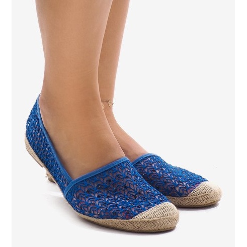Espadrilles ajourées bleues B215-2 1
