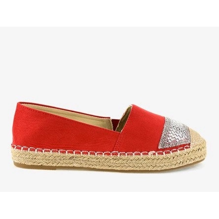 Espadrilles baskets rouges sur la plateforme 180-6 1