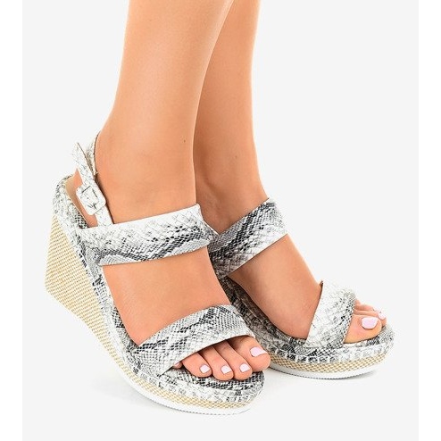 Sandales compensées serpent U-6291 blanche 1