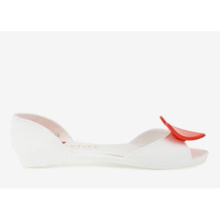 Ballerines en caoutchouc mélisse blanche avec un cœur KM121-15 1