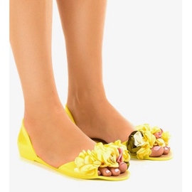 Sandales Meliski jaune à fleurs AE20 1