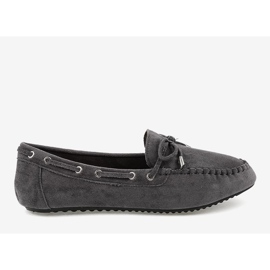 Ballerines mocassins gris à nœud XW9100 1