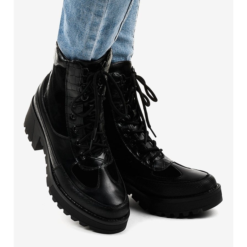 Bottes en cuir suédé noir G-7646 le noir 1