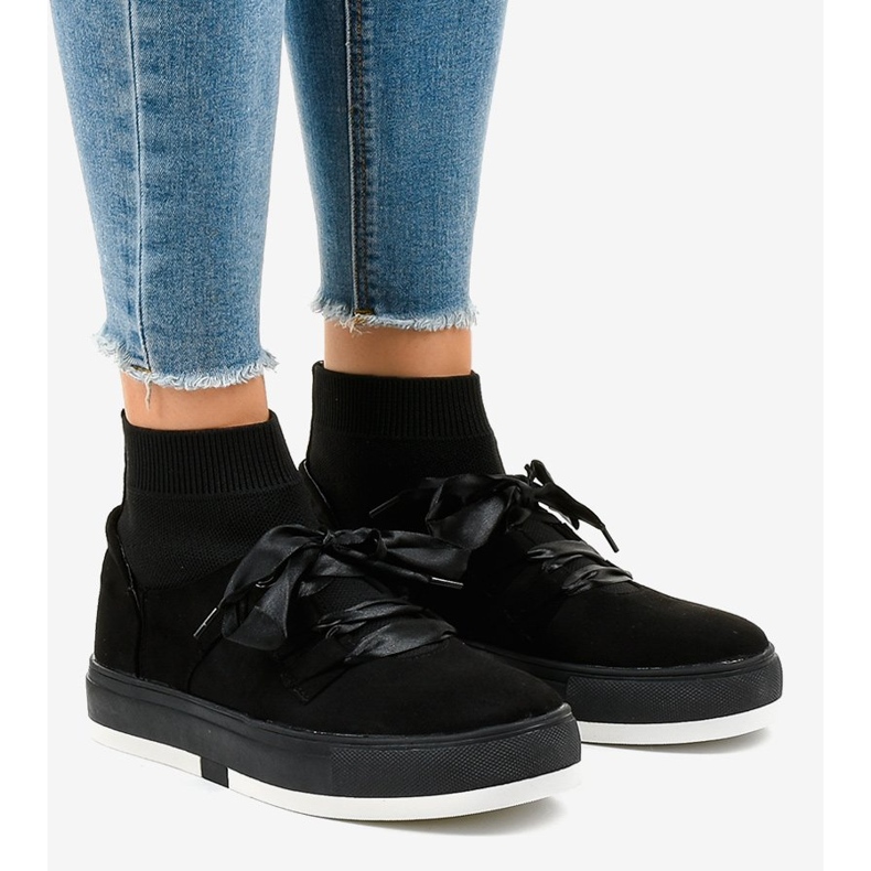 Baskets montantes noires ruban CH-95 le noir 1