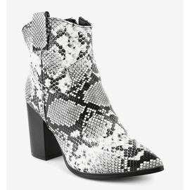 Bottines noires sur le poteau serpent YL20-1 blanc gris 1
