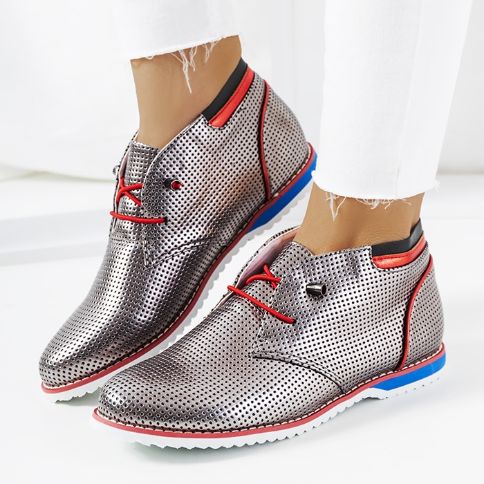 BM Chaussures de jazz classiques en argent JFL654-2 1