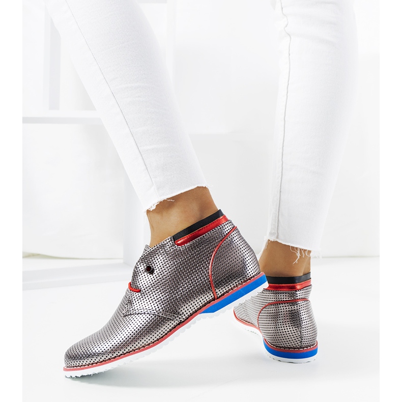 BM Chaussures de jazz classiques en argent JFL654-2 2