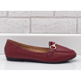 Mocassins ballerines en éco-cuir bordeaux 9F177 rouge 1 Mocassins ballerines en éco-cuir bordeaux 9F177 rouge 1