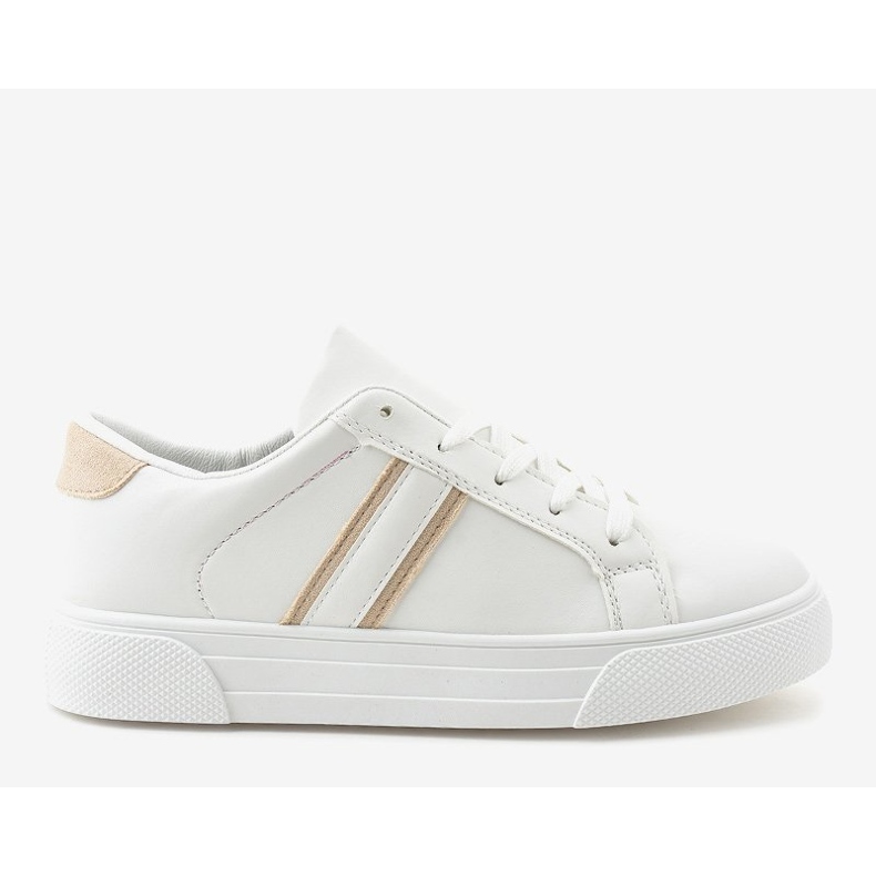 Baskets blanches classiques CC-20 doré 1