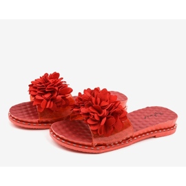 Tongs rouges à fleurs N-49 2