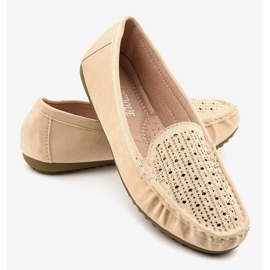 Mocassins ajourés beiges à sequins YSD823Y 3