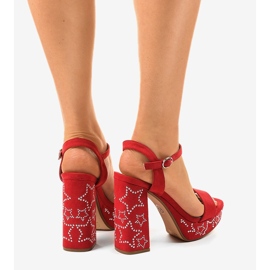 Sandales rouges sur poteau en daim 99435-4 3
