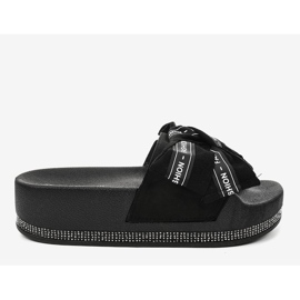 Pantoufles de mode décontractées noires 218-207 le noir 2