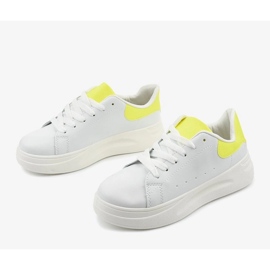 Baskets blanches brillantes LLQ204-10 jaune 3