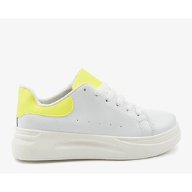 Baskets blanches brillantes LLQ204-10 jaune 2