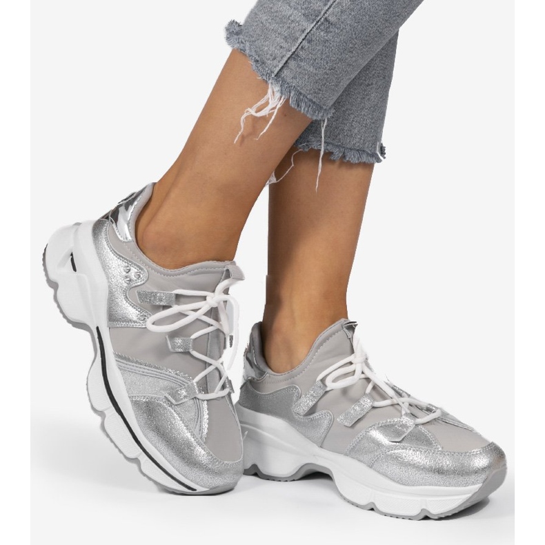 Baskets Lycra grises C947 1